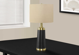 Lampe de table en métal noir et or 28 po.