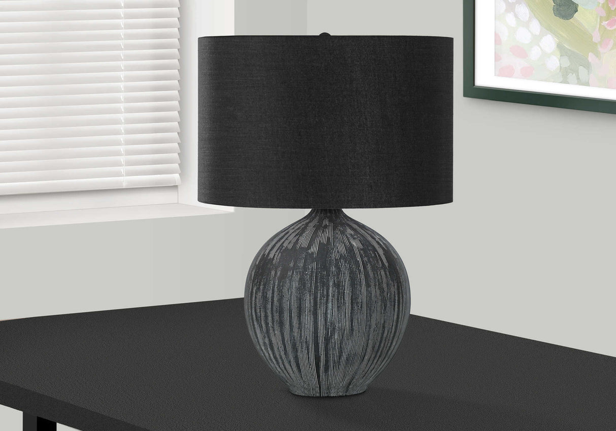 Lampe de table en céramique noire 23 po.