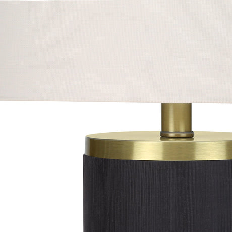 Lampe de table en béton noir et or 24 po.