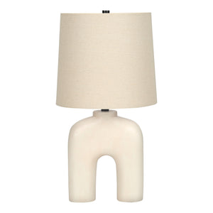 Lampe de table en résine crème 25 po.