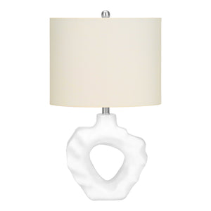 Lampe de table en résine blanche 25 po.