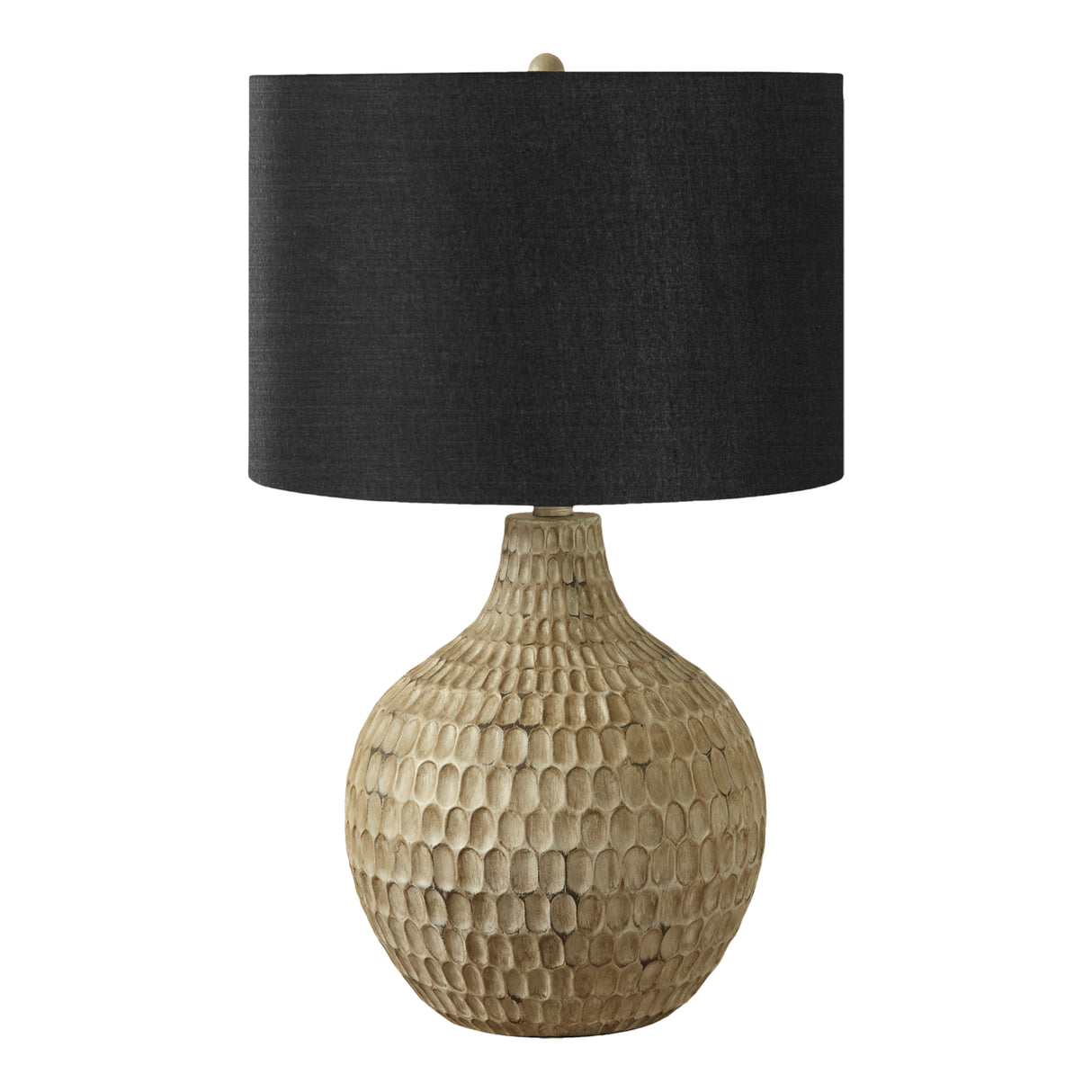 Lampe de table en résine brune texturée 25 po.