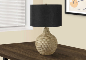 Lampe de table en résine brune texturée 25 po.