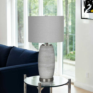 Lampe de table en céramique grise texturée 25 po - I 9711