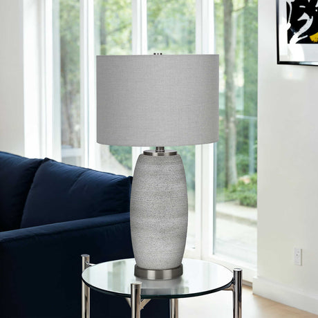 Lampe de table en céramique grise texturée 25 po - I 9711