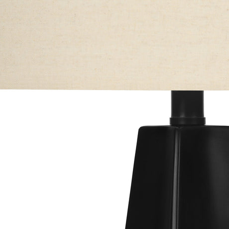 Lampe de table en résine noire 27 po.