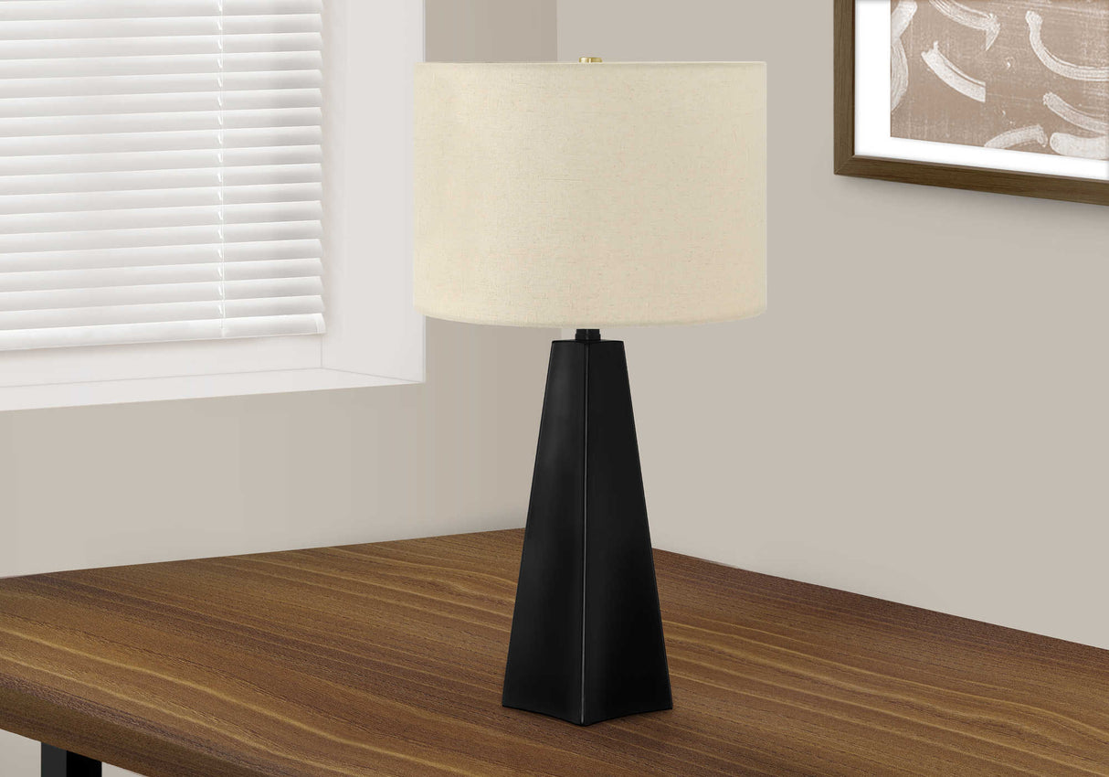 Lampe de table en résine noire 27 po.