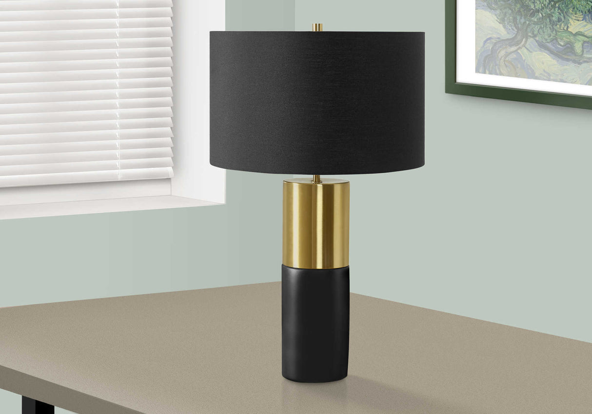 Lampe de table en béton noir et or 25 po.