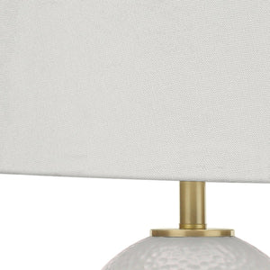 Lampe de table en céramique blanche et dorée 26 po