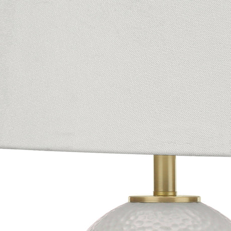 Lampe de table en céramique blanche et dorée 26 po