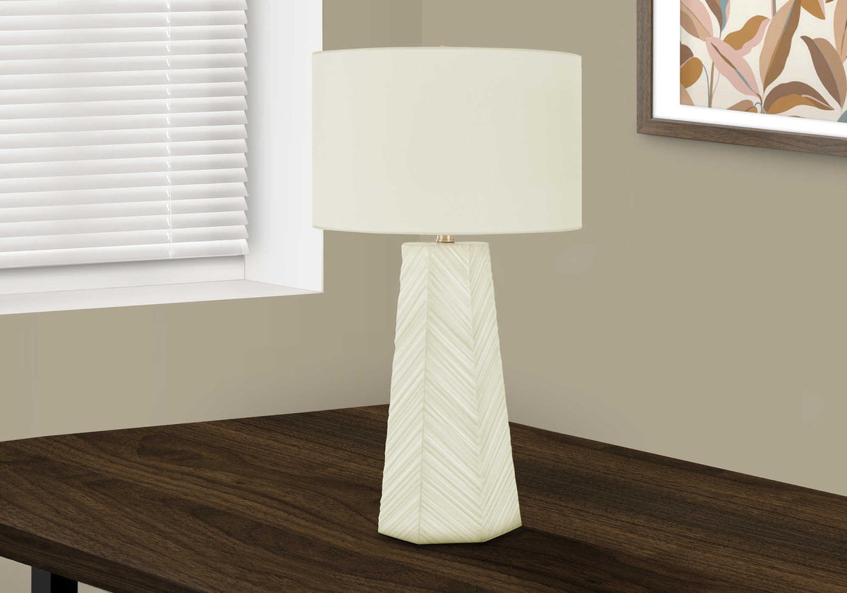 Lampe de table en céramique blanche 29 po.