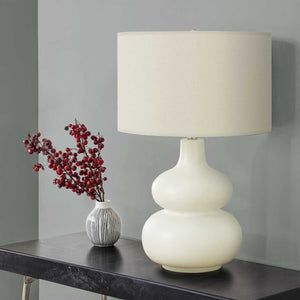 Lampe de table en céramique crème incurvée 25 po - I 9608