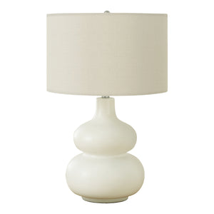 Lampe de table en céramique crème incurvée 25 po - I 9608