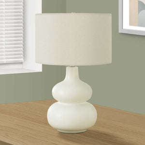 Lampe de table en céramique crème incurvée 25 po - I 9608