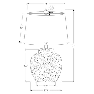 Lampe de table en béton texturé crème en forme d'urne 22 po. - I 9732