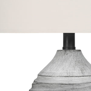 Lampe de table en résine texturée grise 27 po. - I 9723