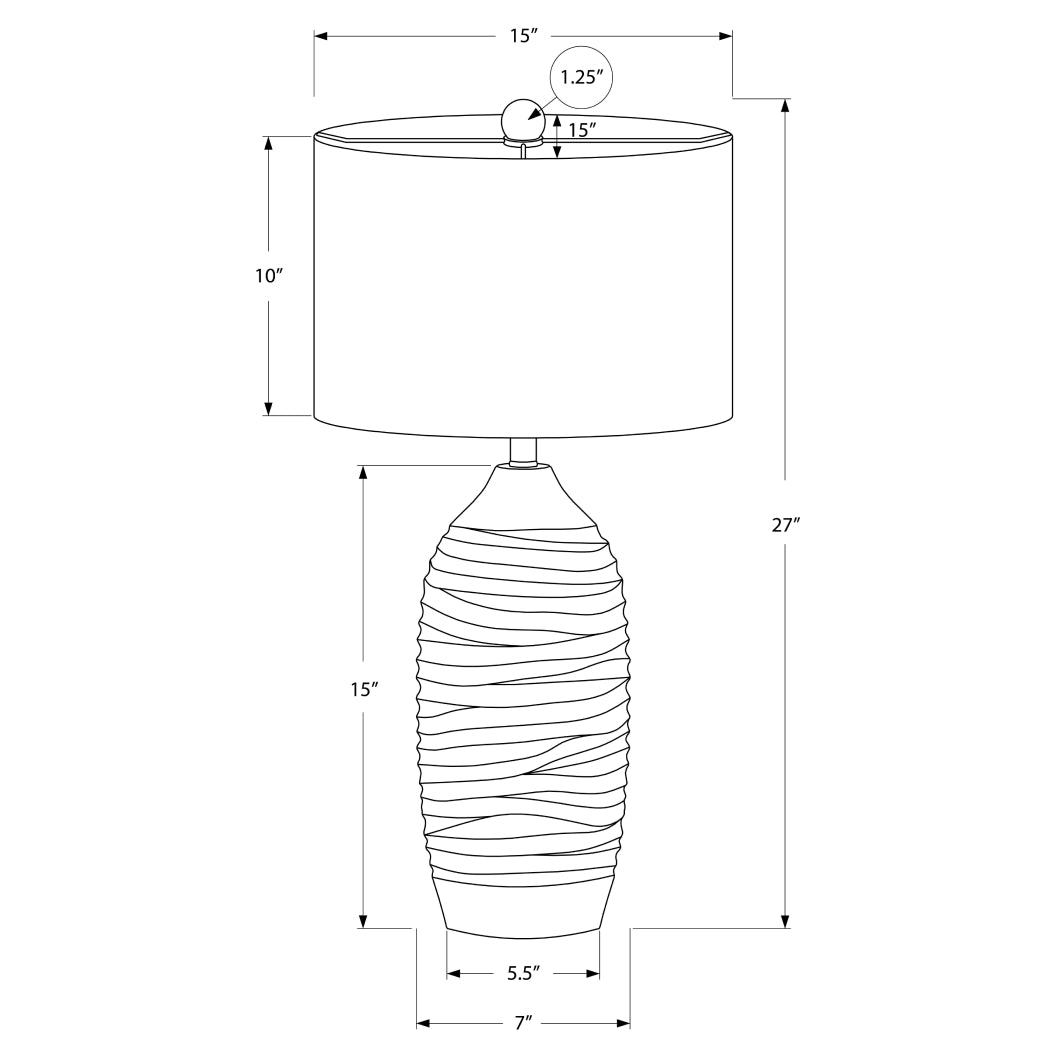 Lampe de table en résine texturée grise 27 po. - I 9723