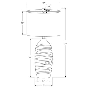 Lampe de table en résine texturée grise 27 po. - I 9723