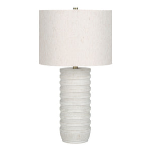 Lampe de table en polyrésine crème texturée 28 po - I 9706