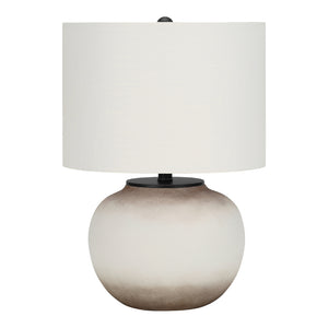 Lampe de table en céramique crème avec des nuances brunes 21 po. - I 9722