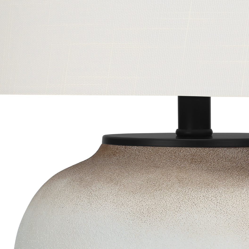Lampe de table en céramique crème avec des nuances brunes 21 po. - I 9722