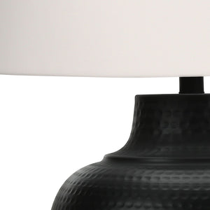 Lampe de table en métal noir texturé 26 po - I 9615
