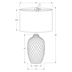 Lampe de table en céramique crème à effet diamant 25 po - I 9707
