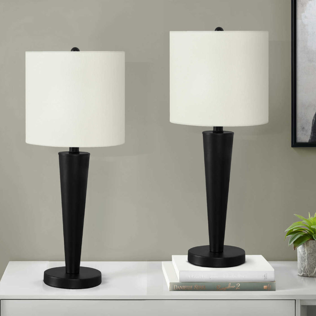 Ensemble de 2 lampes de table en métal avec port USB intégré 24 po - I 9642-9643