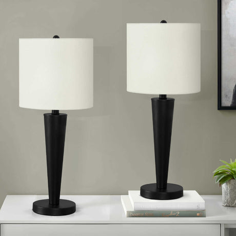 Ensemble de 2 lampes de table en métal avec port USB intégré 24 po - I 9642-9643