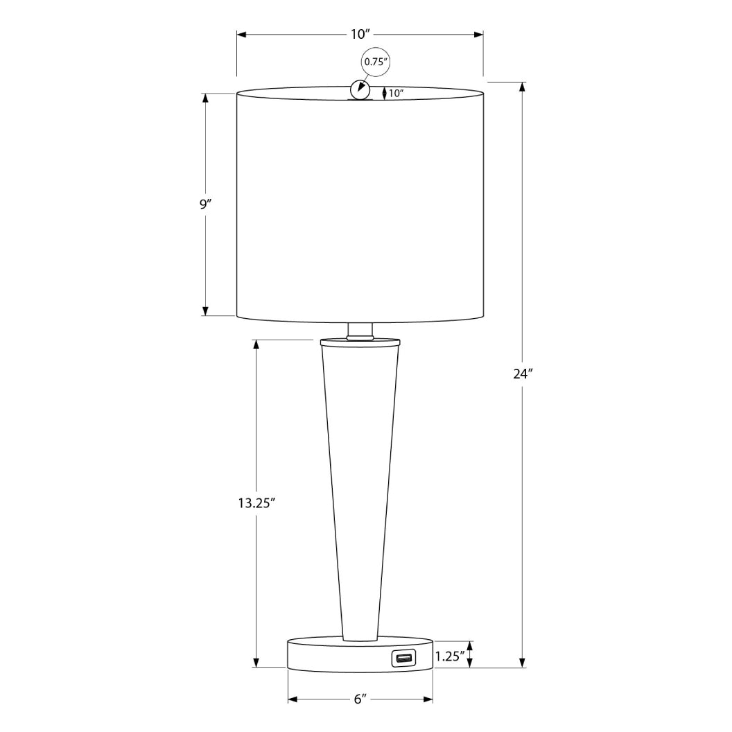 Ensemble de 2 lampes de table en métal avec port USB intégré 24 po - I 9642-9643