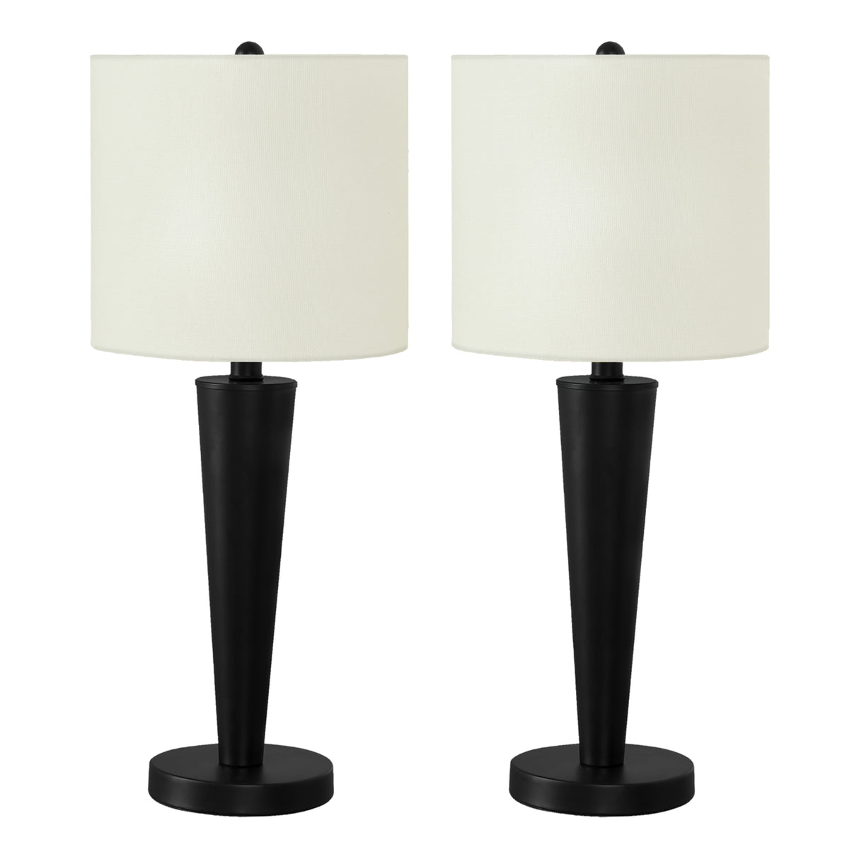 Ensemble de 2 lampes de table en métal noir 24 po.
