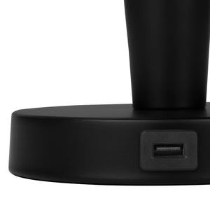 Ensemble de 2 lampes de table en métal noir 24 po.
