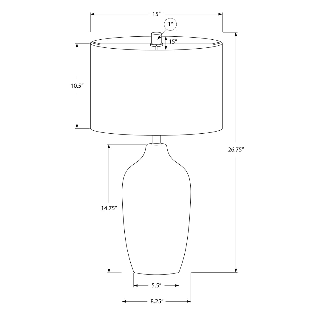 Lampe de table en céramique grise texturée 27 po - I 9709