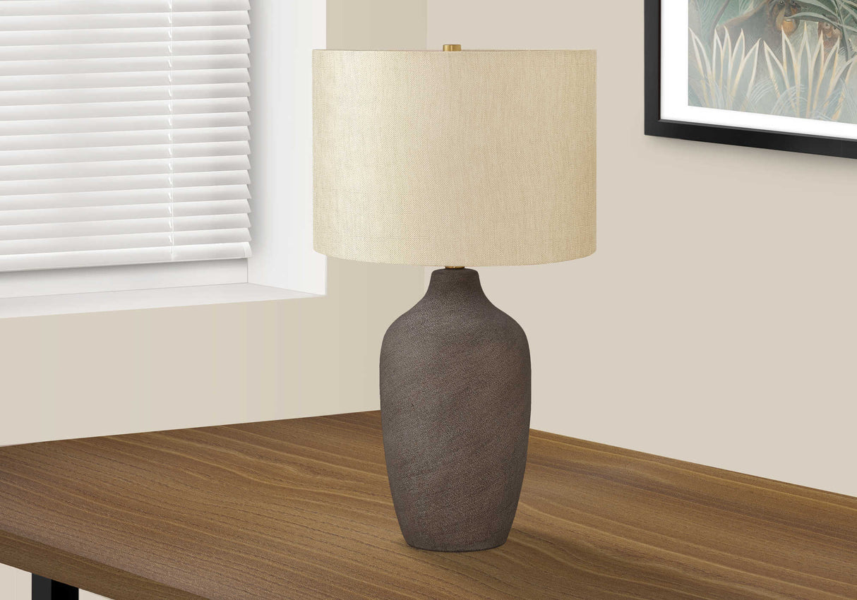 Lampe de table en céramique grise 27 po.