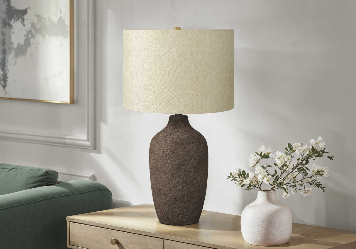 Lampe de table en céramique grise 27 po.