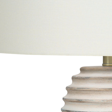 Lampe de table en résine blanc crème 28 po.