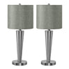 Ensemble de 2 lampes de table en métal avec port USB intégré 24 po - I 9642-9643