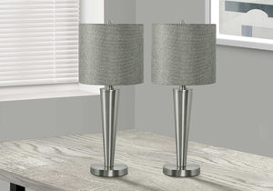 Ensemble de 2 lampes de table en métal argenté