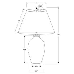 Lampe de table en céramique noire texturée 24 po - I 9721