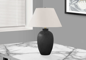 Lampe de table en céramique noire texturée 24 po.
