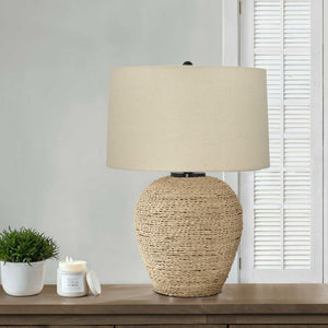 Lampe de table en rotin naturel tressé 25 po - I 9713