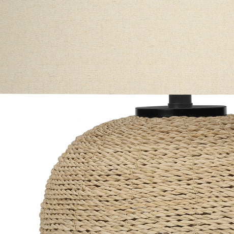 Lampe de table en rotin naturel 25 po.