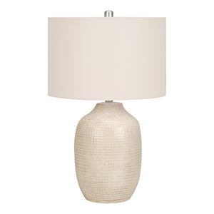 Lampe de table en céramique crème 26 po.