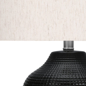Lampe de table en céramique émaillée noire 26 po.