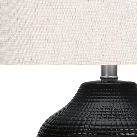 Lampe de table en céramique émaillée noire 26 po.