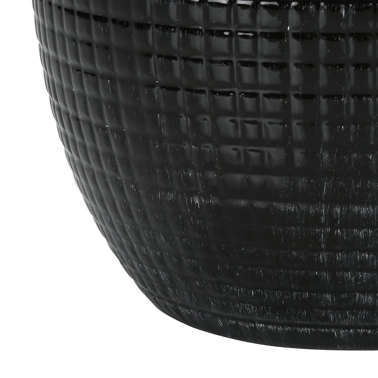 Lampe de table en céramique émaillée noire 26 po.