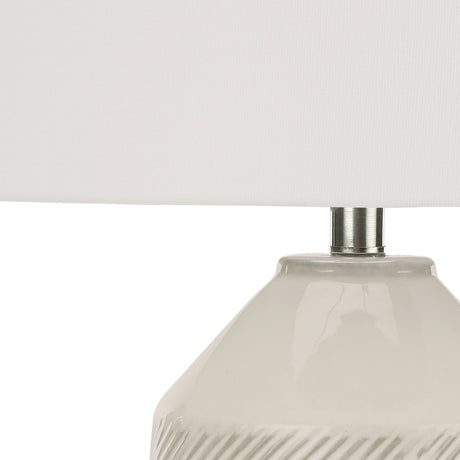 Lampe de table en céramique crème 33 po.