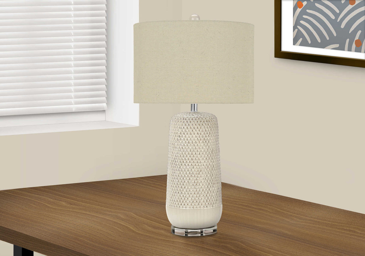 Lampe de table en céramique crème 31 po.