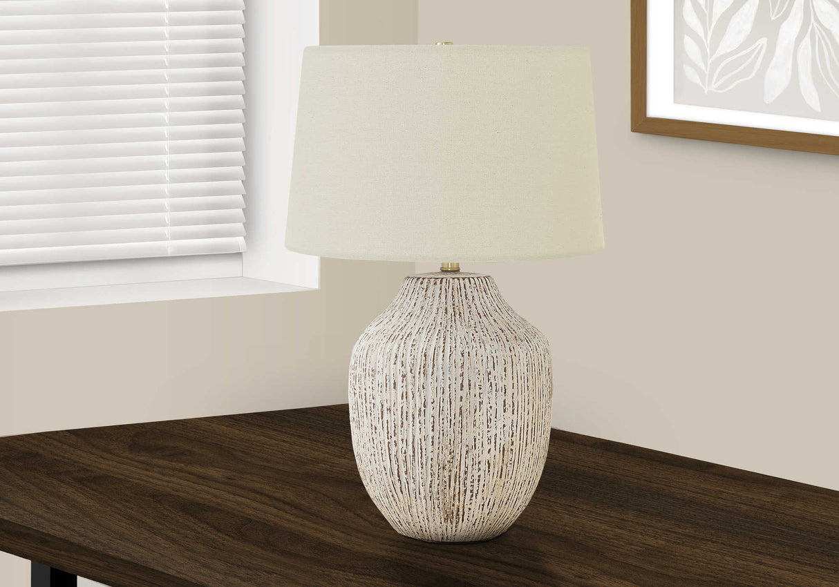 Lampe de table en céramique crème 26 po.