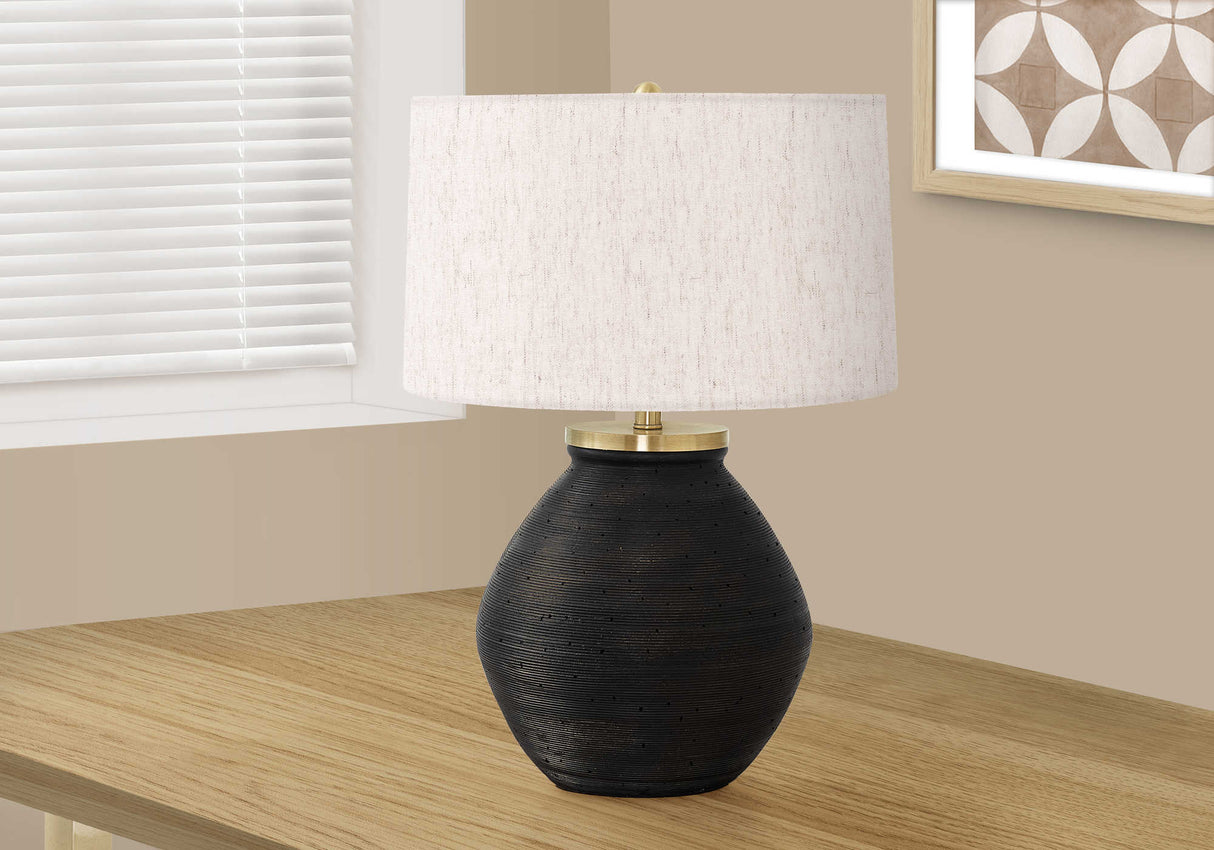 Lampe de table en béton noir 25 po.